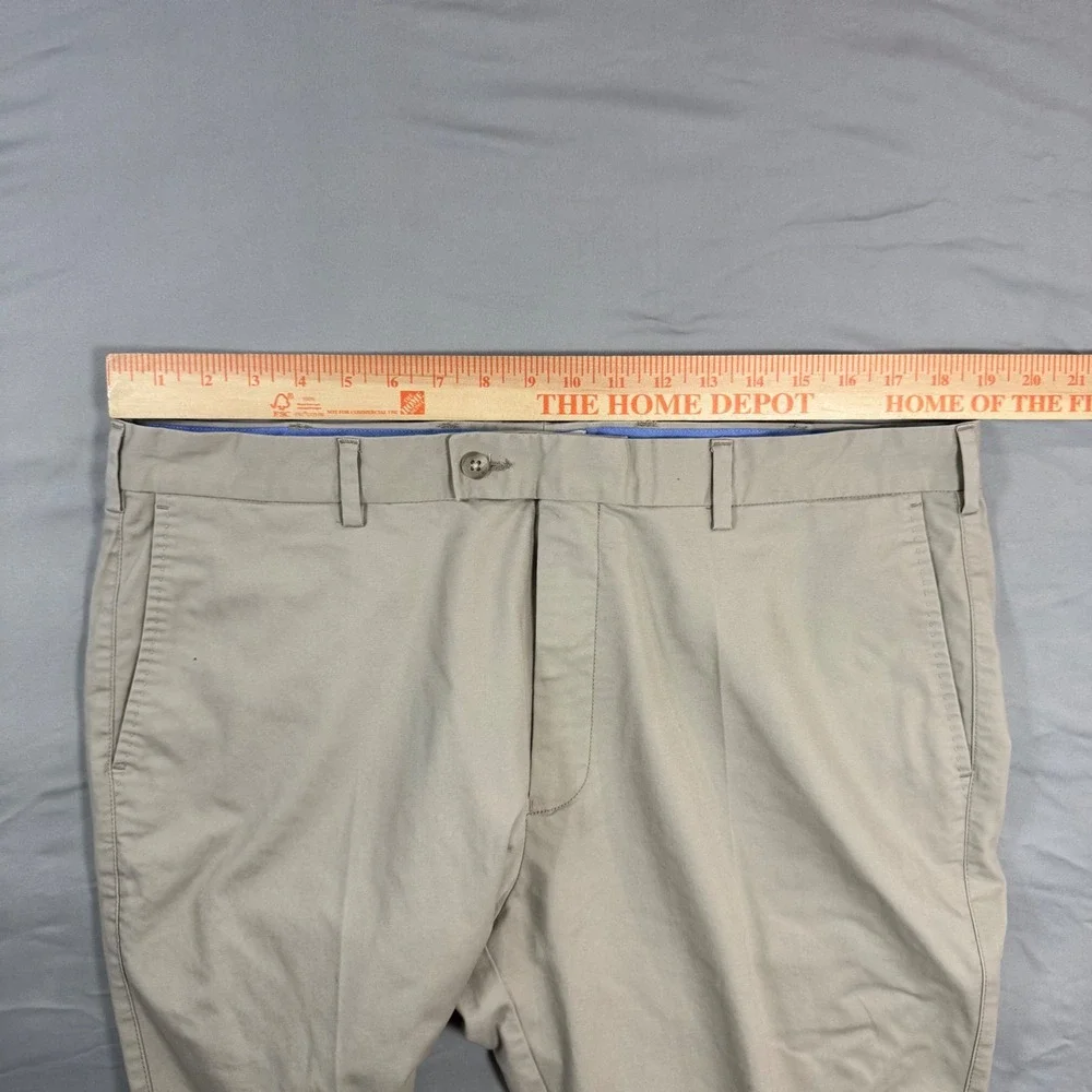 Peter Millar Crown Comfort Chino Pant Mens 38x33 Khaki Tan Flat Front Preppy